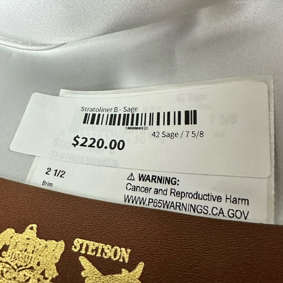 Stetson Stratoliner hat in Sage 7 5/8 NWT - Picture 5 of 7